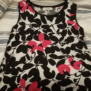 Jones Studio sleeveless work shirt floral XL